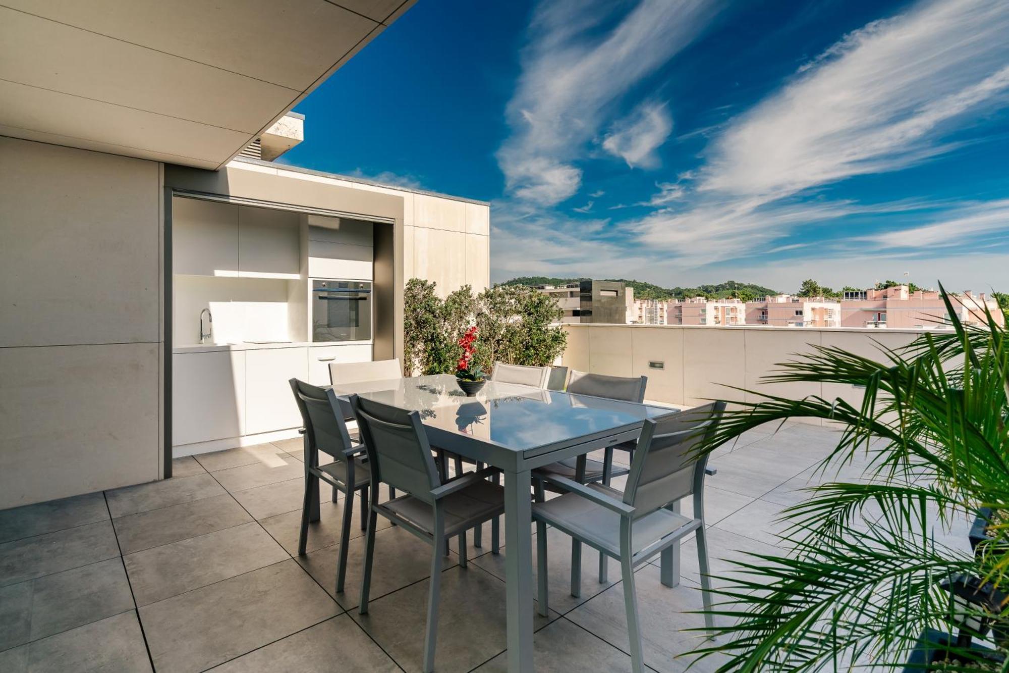 River Town View - Luxury Apartment With Jacuzzi On Terrace 维亚纳堡 外观 照片